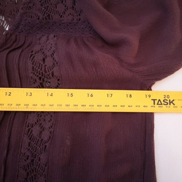 American Eagle Outfitters Ladies Burgundy Long Sleeves Blouse - Picture 12 of 14